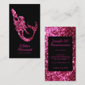 Mermaid Glitter Pink Event Planner Visitekaartje (Voorkant / Achterkant)