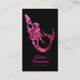 Mermaid Glitter Pink Event Planner Visitekaartje
