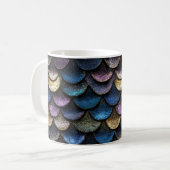 Mermaid Glitter Scale Pattern Koffiemok (Voorkant links)