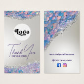 Mermaid glitter sequentiet in pakket visitekaartje (Voorkant /achterkant)