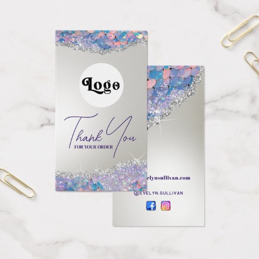 Mermaid glitter sequentiet in pakket visitekaartje (Kantoor)