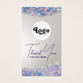 Mermaid glitter sequentiet in pakket visitekaartje