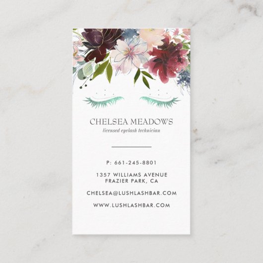 Mermaid Glitter Signature Floral Eyelash Visitekaartje (Achterkant)