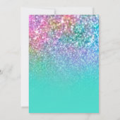 Mermaid Glitter Turquoise Ombre Mis Quince Años Kaart (Achterkant)