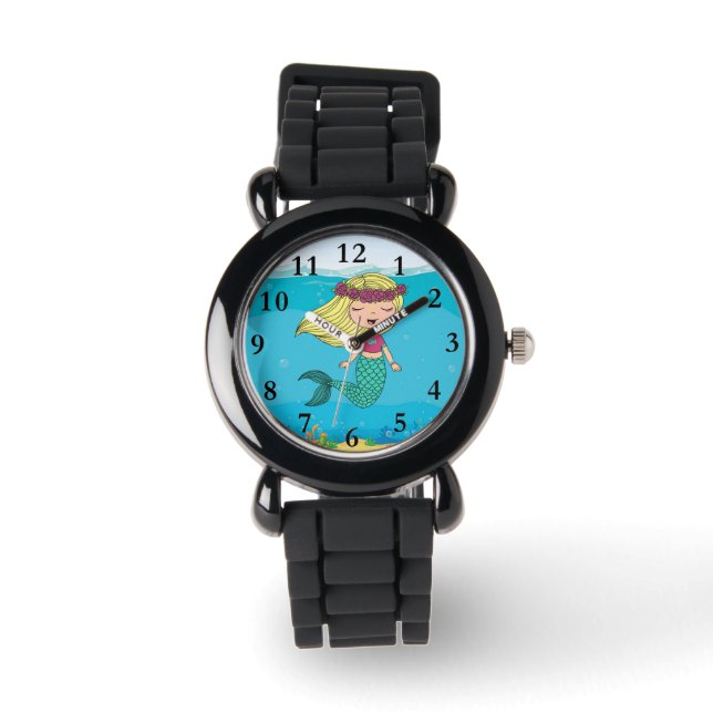 Mermaid Glitter Watch Horloge (Voorkant)