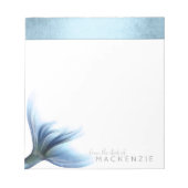 Mermaid Glitz Desk | Princess Blue Tail en naam Notitieblok (Voorkant)