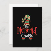 Mermaid Gnome Matching Family Group Kerstmis Paja Kaart (Voorkant / Achterkant)