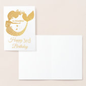 Mermaid Gold 3e verjaardag Folie Kaarten (Display)