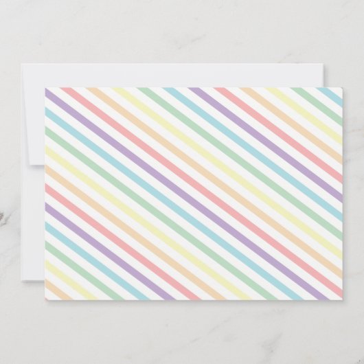 Mermaid Gold Glitter Rainbow Stripe Uitnodiging (Achterkant)