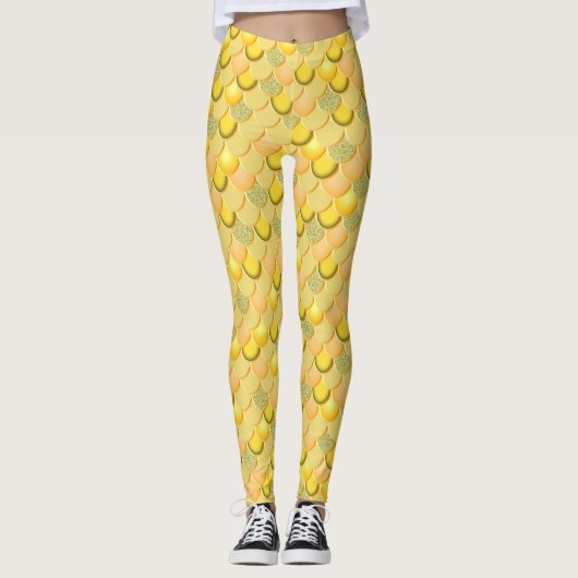 Mermaid Gold Scale Leggings (Voorkant)