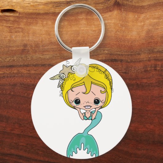 Mermaid Graphic (blauw) Sleutelhanger (Voorkant)