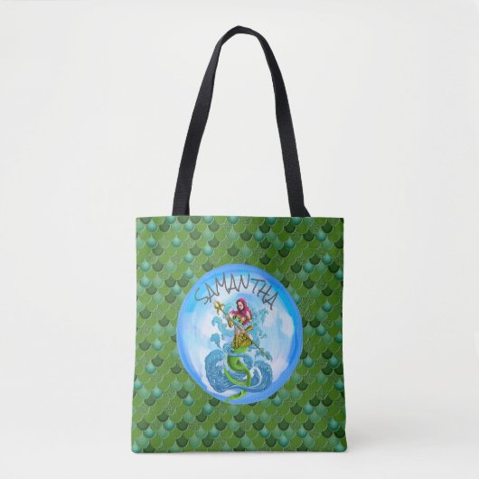 Mermaid Green Canvas tas (Voorkant)