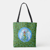 Mermaid Green Canvas tas (Achterkant)