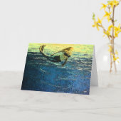 Mermaid Greeting the Dawn Kaart (Gele Bloem)