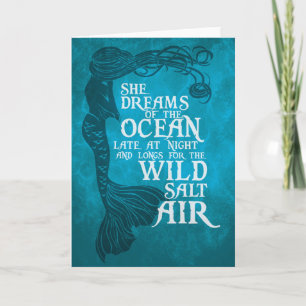 Mermaid Greetings Card - Ze droomt van de oceaan Kaart