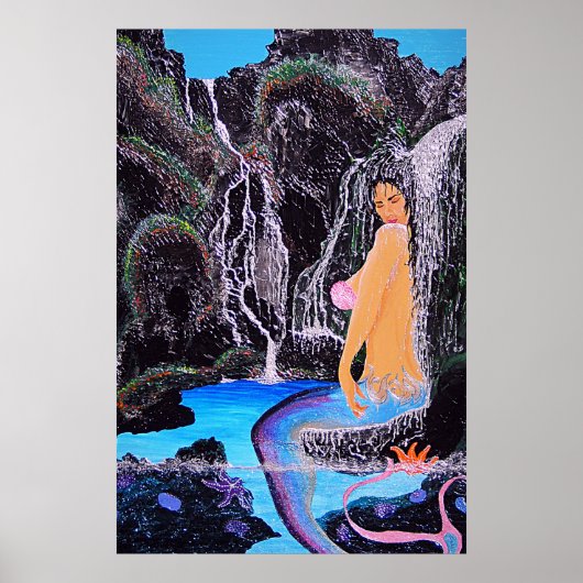Mermaid grotto douche poster (Voorkant)