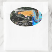 Mermaid grotto ovale sticker (Tas)