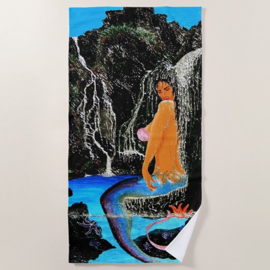 Mermaid grotto zoetwater douchehanddoek strandlaken (Voorkant)