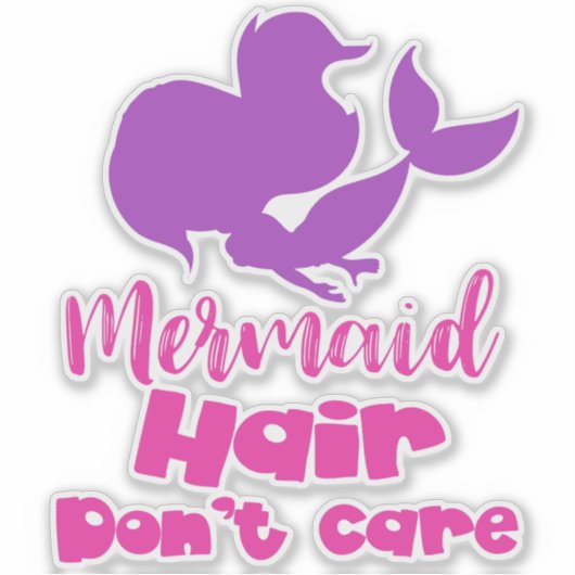 Mermaid Hair maakt niet uit, Mermaid Silhouette, T Sticker (Voorkant)