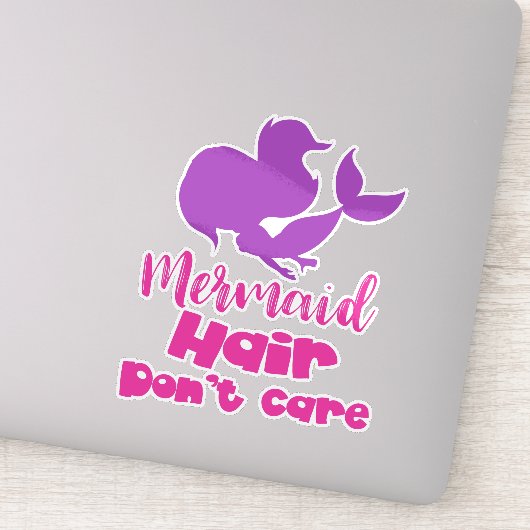 Mermaid Hair maakt niet uit, Mermaid Silhouette, T Sticker (Detail)