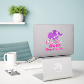 Mermaid Hair maakt niet uit, Mermaid Silhouette, T Sticker (Laptop op bureau)