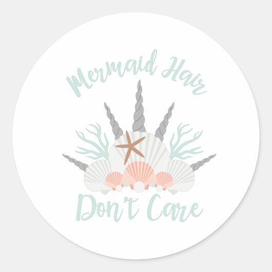 Mermaid Hair maakt niet uit Ronde Sticker (Voorkant)