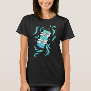Mermaid Hair Zorg niet voor blauwe Cartoon Dye Fle T-shirt