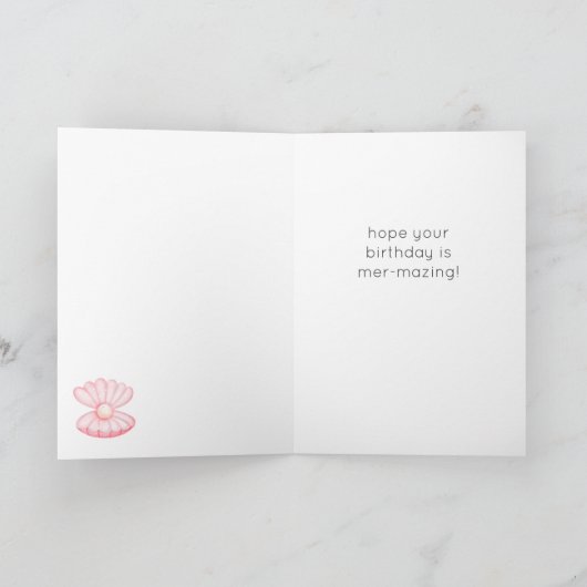 Mermaid Happy Birthday Kaart (Binnen)