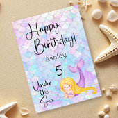 Mermaid Happy Birthday Kaart