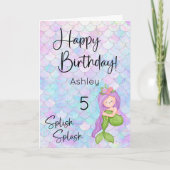 Mermaid Happy Birthday Kaart (Voorkant)