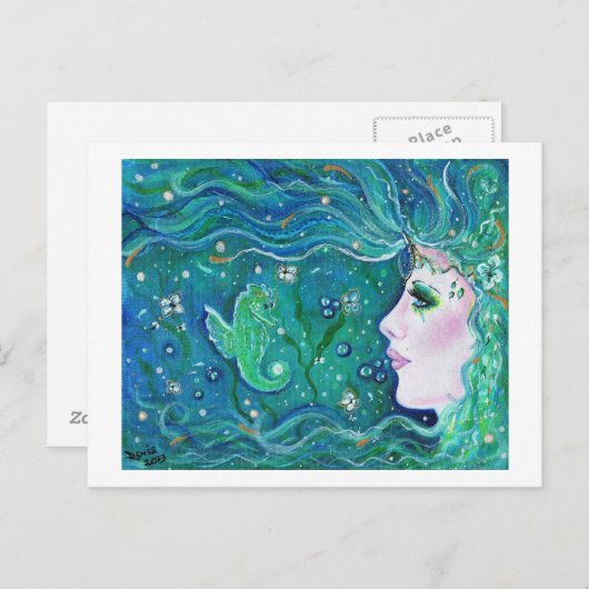 Mermaid Harmony briefkaart van Renee Lavoie (Voorkant / Achterkant)