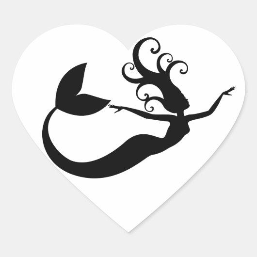 Mermaid Hart Sticker (Voorkant)
