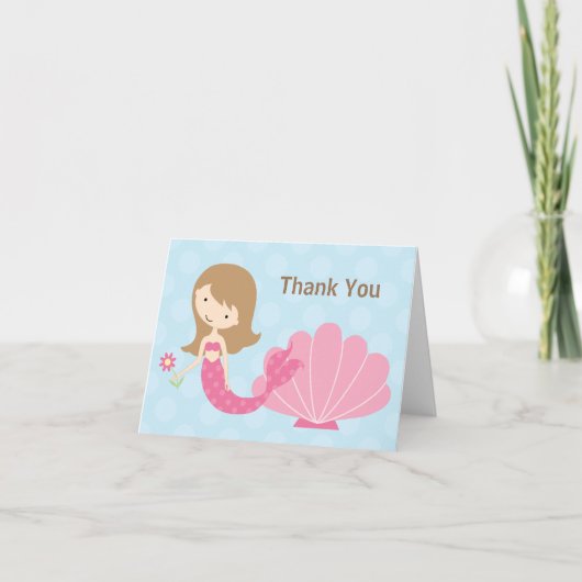 Mermaid Hartelijk dank Bedankkaart (Voorkant)