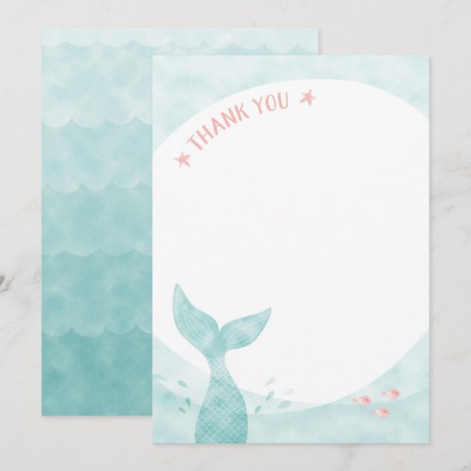 Mermaid Hartelijk dank Kaart (Voorkant / Achterkant)