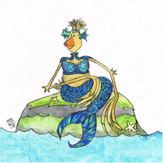 Mermaid Hen Chicken of the Zee Staand Fotobeeldje