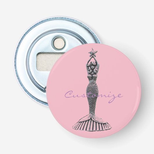 Mermaid Hold Heart Thunder_Cove Button Flesopener (Voorkant)