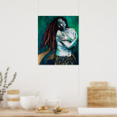 Mermaid Holding Herself Tenderly Poster (Keuken)