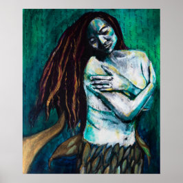 Mermaid Holding Herself Tenderly Poster