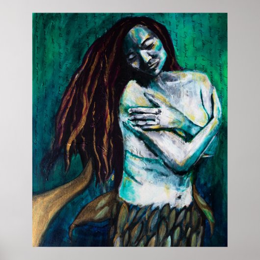 Mermaid Holding Herself Tenderly Poster (Voorkant)