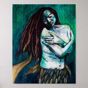 Mermaid Holding Herself Tenderly Poster