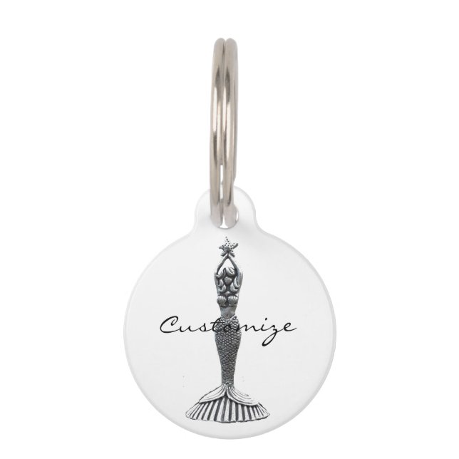 Mermaid Holding Star Thunder_Cove Huisdierpenning (Voorkant)