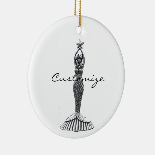 Mermaid Holding Star Thunder_Cove Keramisch Ornament (Rechts)
