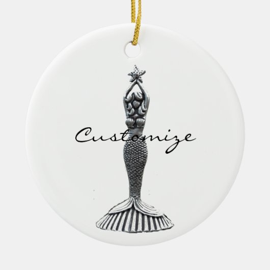 Mermaid Holding Star Thunder_Cove Keramisch Ornament (Voorkant)