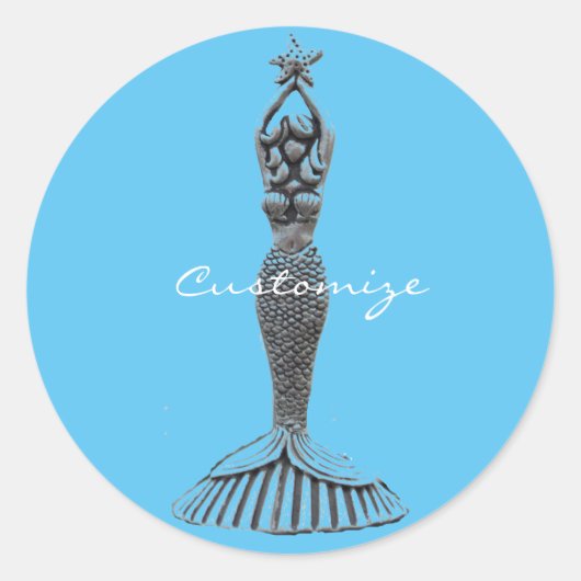Mermaid Holding Star Thunder_Cove Ronde Sticker (Voorkant)