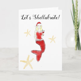 Mermaid Holiday-kaart Feestdagen Kaart