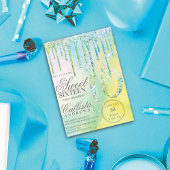 Mermaid Holographic Glitter Drips Sweet 16 Kaart