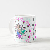 Mermaid Ice Cream Princess Personalized Coffee Tea Koffiemok (Voorkant links)