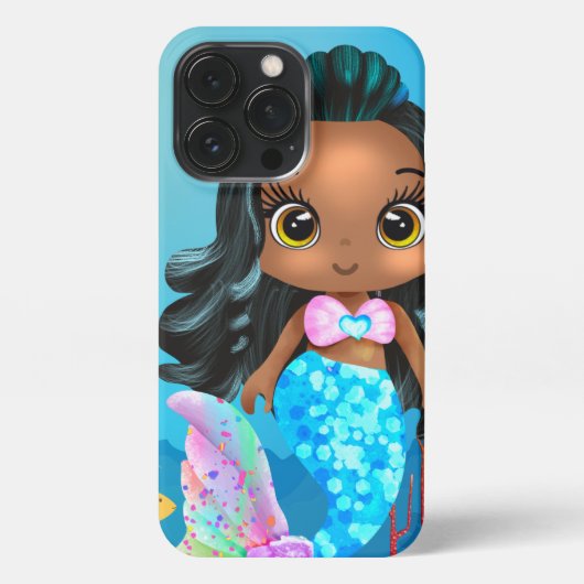 Mermaid II iPhone 13 Pro Slim Fit-Hoesje, glanzend iPhone Hoesje (Achterkant)