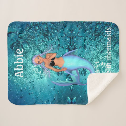 Mermaid - Ik geloof in Mermaids Sherpa Deken (Voorkant (horizontaal))