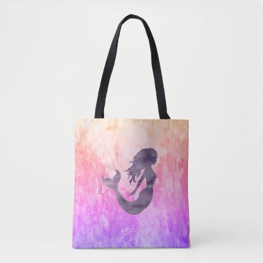 Mermaid Impressionist Ombré Painting Tote Bag (Voorkant)
